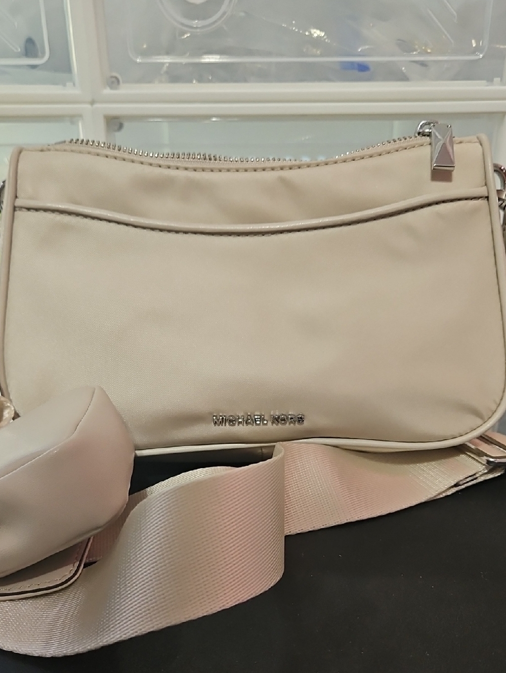 Michael Kors Beige Nylon Bag with Accessory Pouch